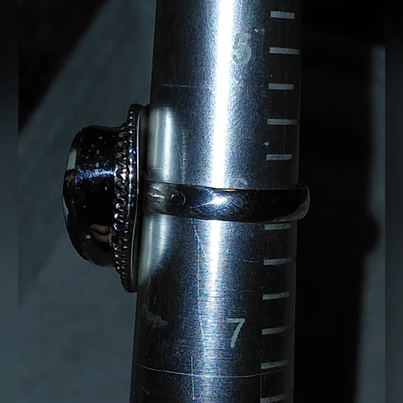 White Buffalo Copper Turquoise Sterling Silver Heart Shaped Ring - Picture 8 of 8